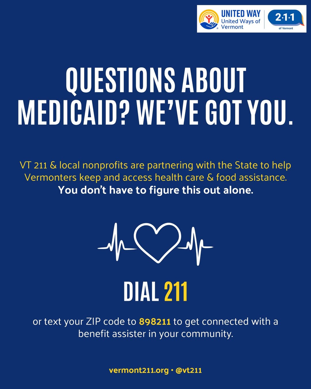 Questions About Medicaid? VT 211 and Local Nonprofits Can Help