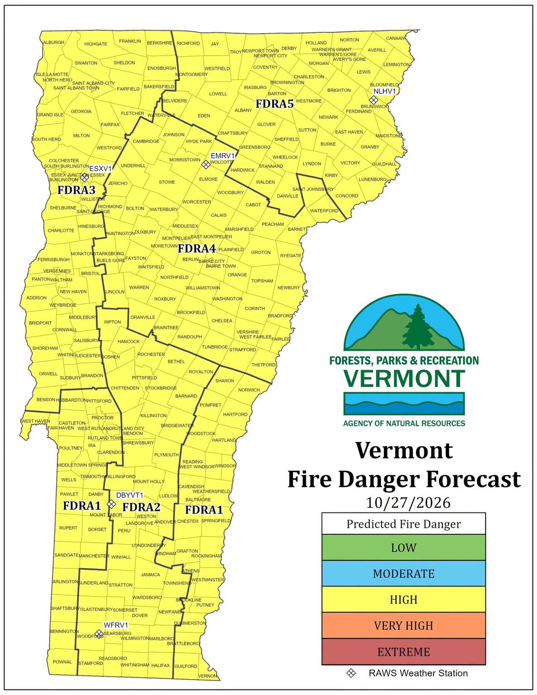 Fire Danger High Across Vermont Again Today